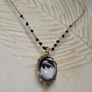 NECKLACE MEDAL FORNASETTI KEY PENDANT CHAIN GOLDEN